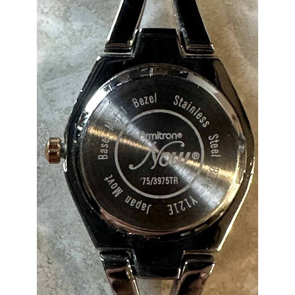 Armitron Now Women 75/3975TR New Battery Swarovski Crystal Rosegold/SilverTone A